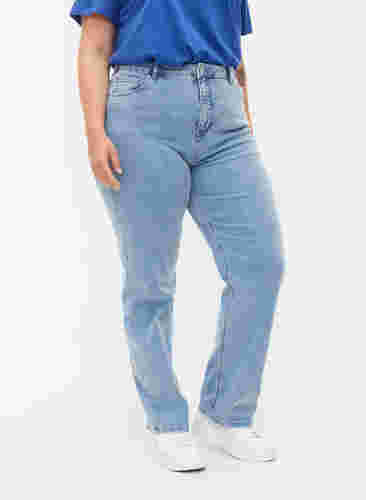Ekstra højtaljet Megan jeans , Light blue, Model image number 2
