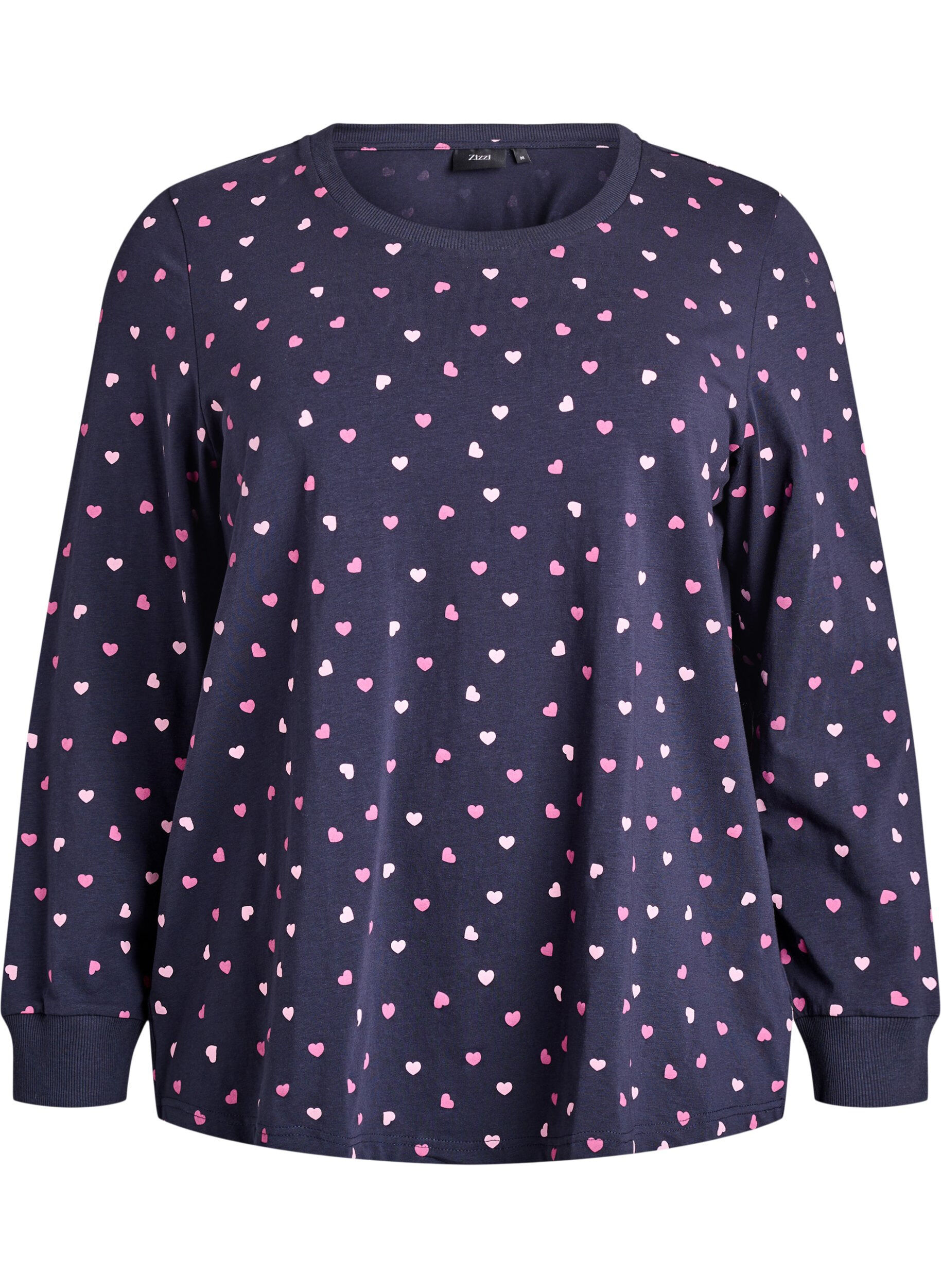 Natbluse med print