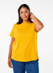 Basis t-shirt i bomuld med rund hals , Gul, Model image number 0