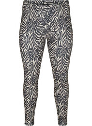 Lange leggings med zebra print, Black Zebra AOP