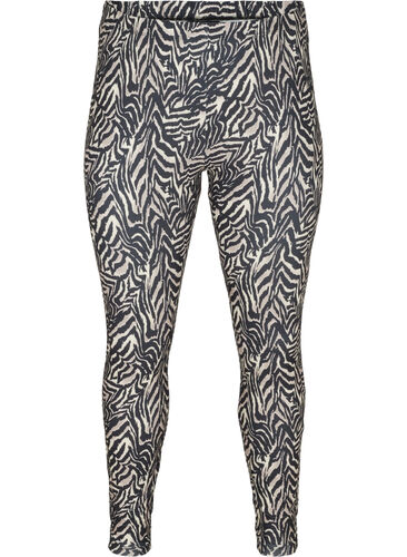 Lange leggings med zebra print, Black Zebra AOP, Packshot image number 0