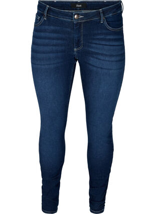 Ekstra slim Sanna jeans, Dark blue denim, Packshot image number 0
