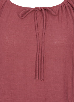 Bomulds kjole med 3/4 ærmer og bindedetalje, Wild Ginger, Packshot image number 2