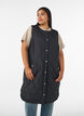 Lang quiltet vest med trykknapper, Sort, Model image number 0