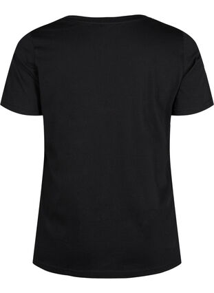 Bomulds t-shirt med front tryk, Black LOS ANGELES, Packshot image number 1