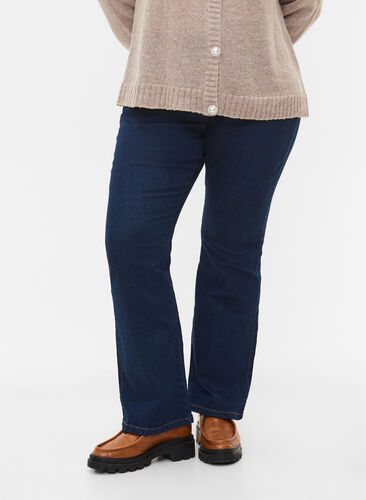 Ellen bootcut jeans med høj talje, Unwashed, Model image number 2