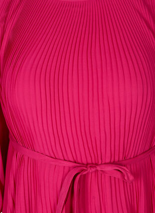 Langærmet kjole med plissé, Vivacious, Packshot image number 2