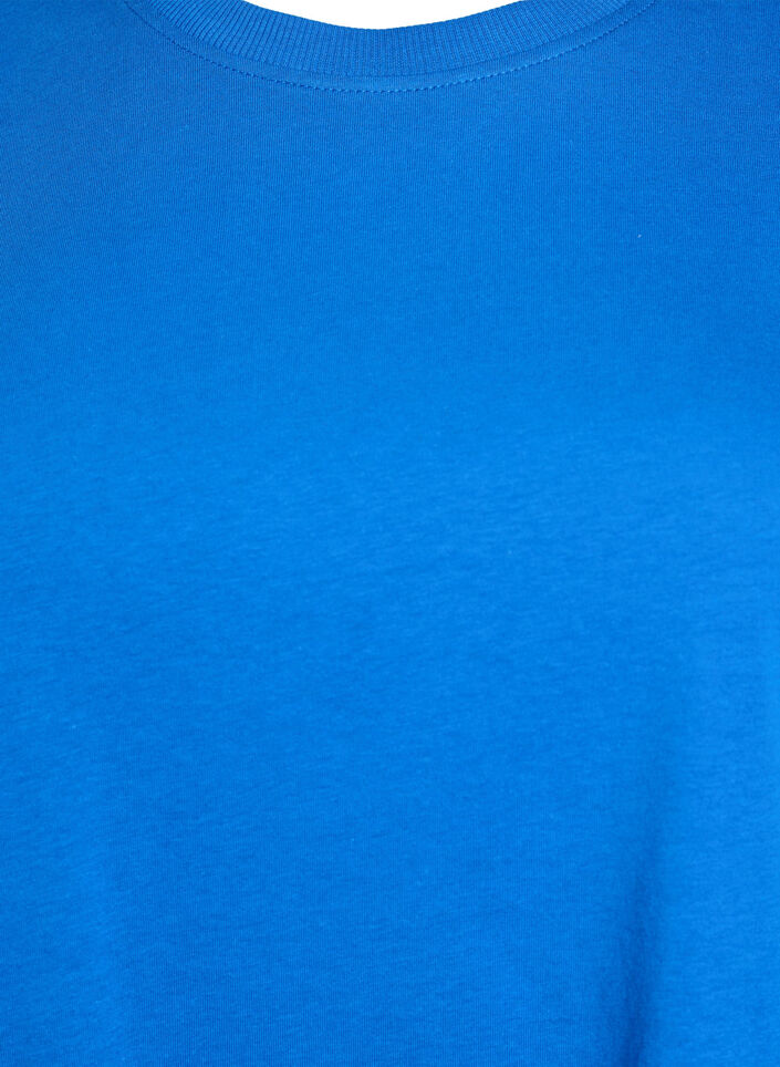 Basis t-shirt i bomuld med rund hals , Bl&aring;, Packshot image number 2