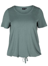 Kortærmet t-shirt med justerbar bund, Balsam Green