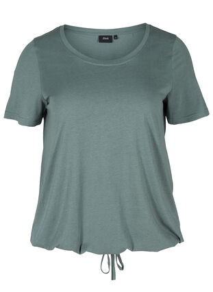 Kortærmet t-shirt med justerbar bund, Balsam Green, Packshot image number 0