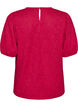 Bluse med struktur og korte &aelig;rmer, Lyser&oslash;d, Packshot image number 1