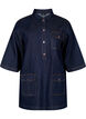 Denimkjole med store lommer og 3/4 ærmer, Blå, Packshot image number 0