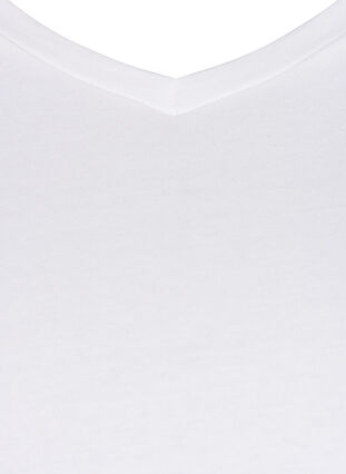 Ensfarvet basis t-shirt i bomuld, Bright White, Packshot image number 2