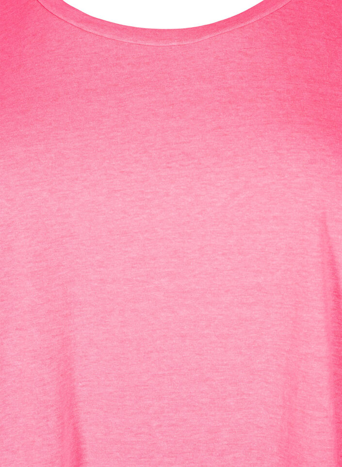 Neonfarvet t-shirt i bomuld, Lyserød, Packshot image number 2