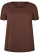 Ensfarvet basis t-shirt i bomuld, Brun, Packshot image number 0