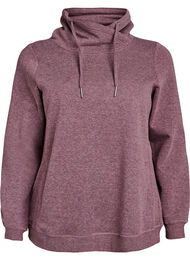 Sweatshirt med h&oslash;j krave og lommer, R&oslash;d