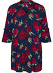 Blomstret kjole i viskose med fl&aelig;ser, Bl&aring;, Packshot image number 0