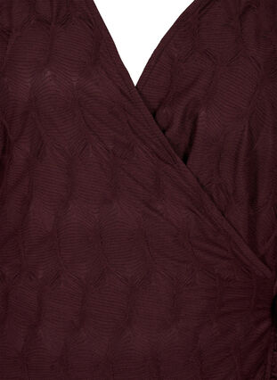 FLASH - Wrap kjole med 3/4 ærmer, Fudge, Packshot image number 2