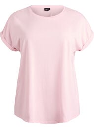 Kort&aelig;rmet t-shirt i bomuldsblanding, Lyser&oslash;d