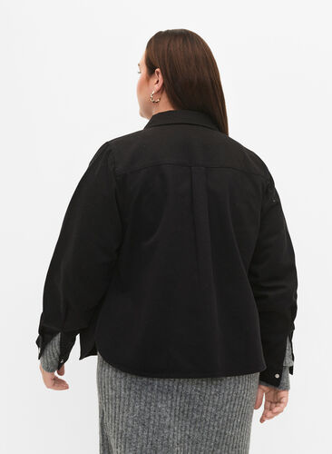 Canvas jakke med knapper, Black, Model image number 1