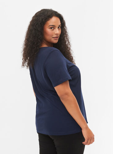 Kortærmet t-shirt med tryk, Navy Blazer BG, Model image number 1