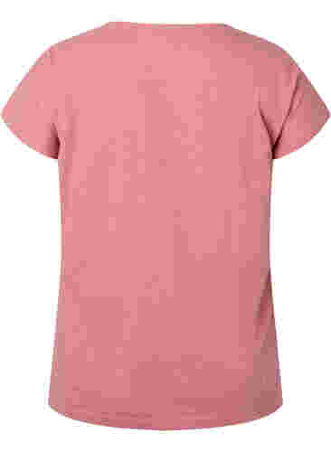 Bomulds t-shirt med blad print, Old Rose W. Leaf, Packshot image number 1