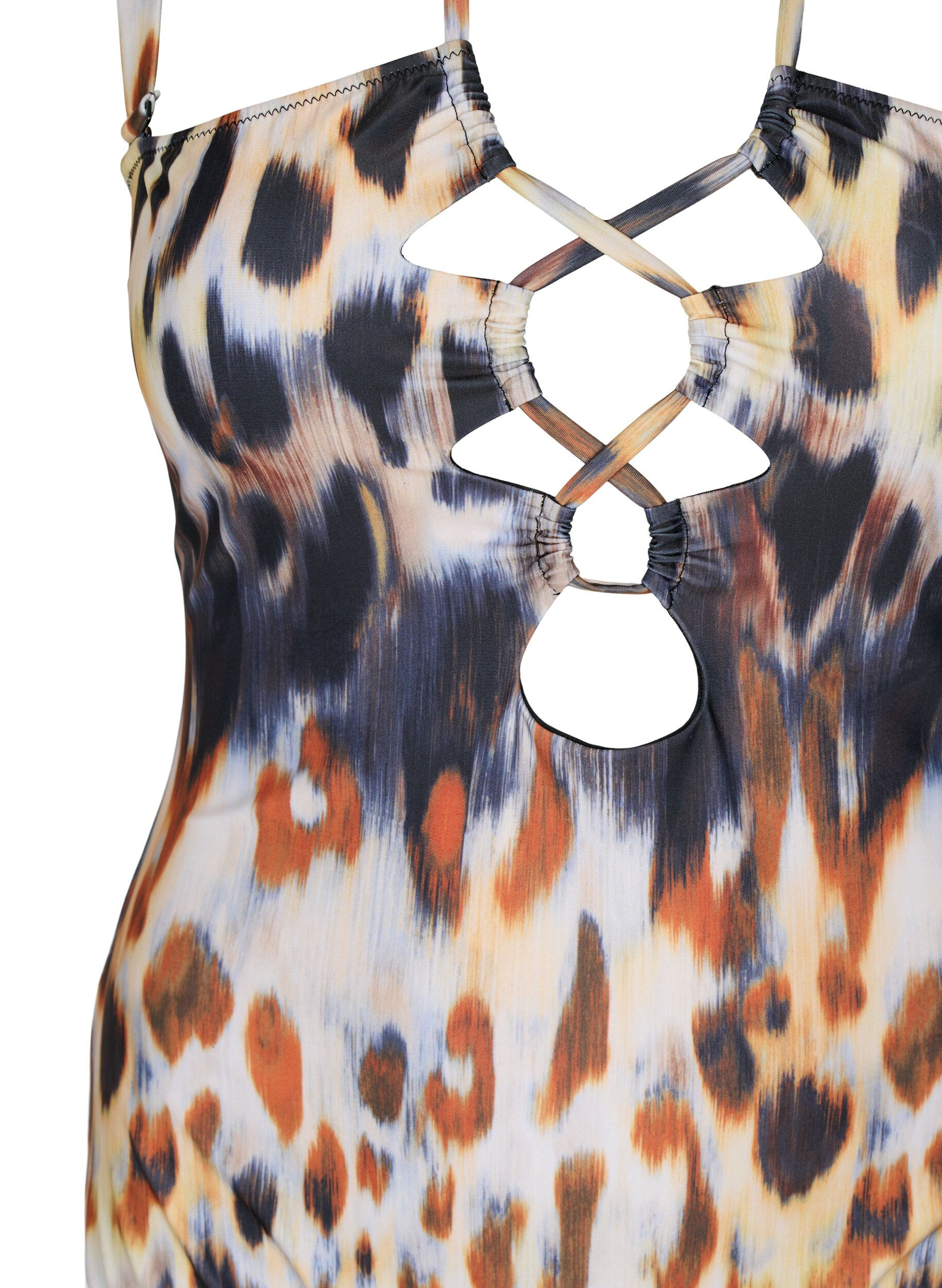 ZizziPrintet badedragt med aftagelige stropper, Abstract Leopard, Packshot image number 2