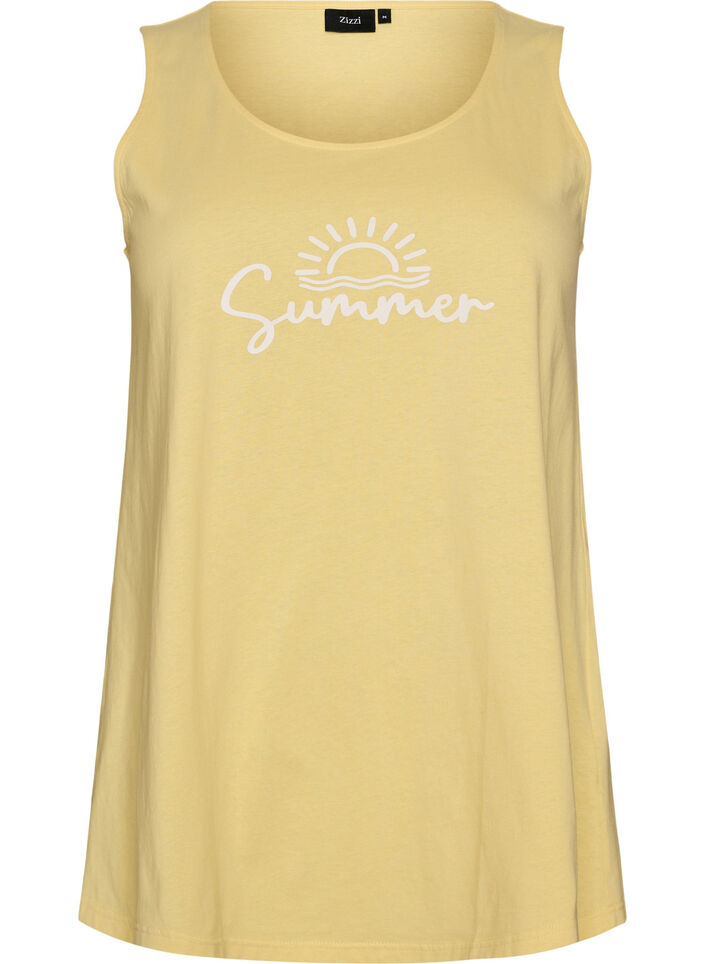 Bomuldstop med a-form, Gul, Packshot image number 0