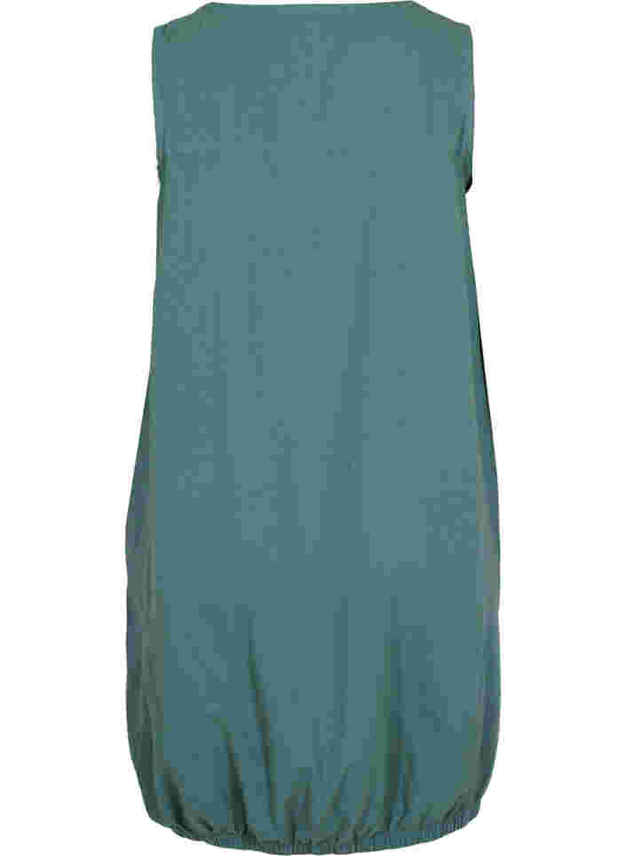 Ærmeløs kjole i bomuld, Sea Pine, Packshot image number 1