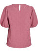 Bluse med struktur og korte &aelig;rmer, Lyser&oslash;d, Packshot image number 1
