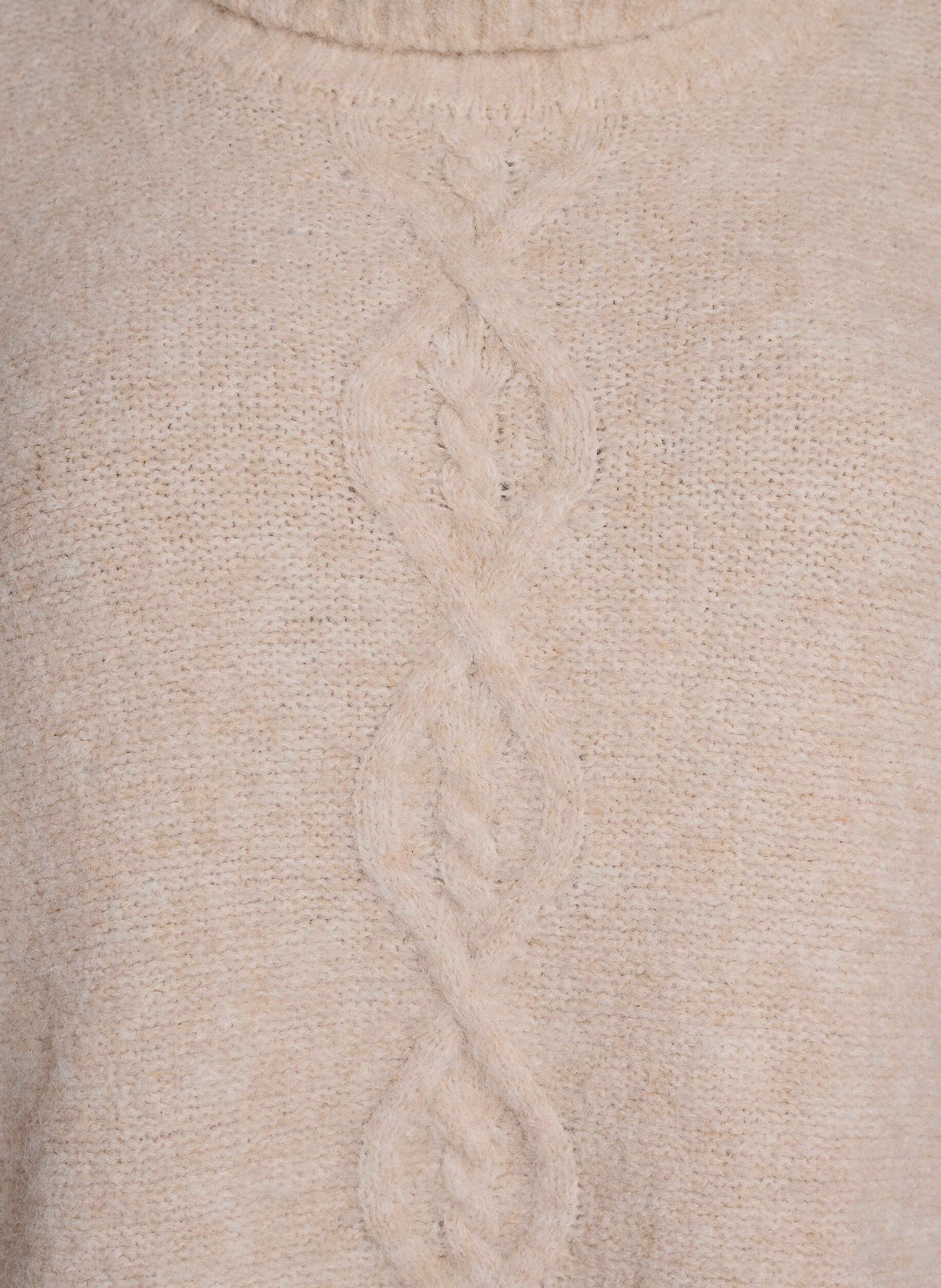 ZizziStrikbluse med rullekrave og kabelstrik, Vanilla, Packshot image number 2