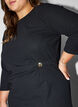 Jerseykjole med drapering og dekorativt sp&aelig;nde, Sort, Model image number 2