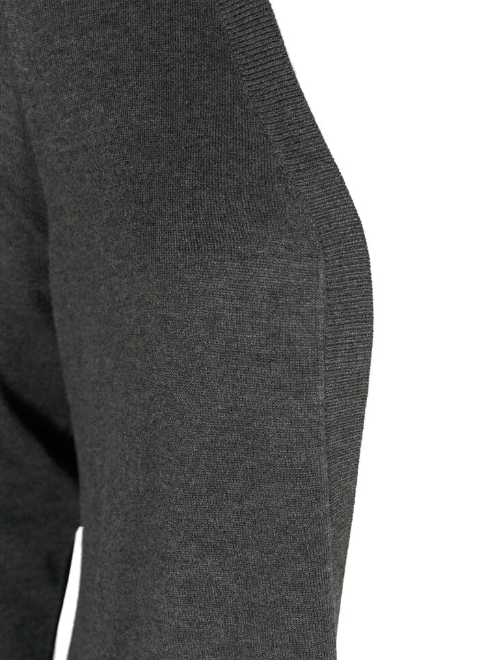 Lang strikcardigan i viskosemix, Gr&aring;, Packshot image number 2