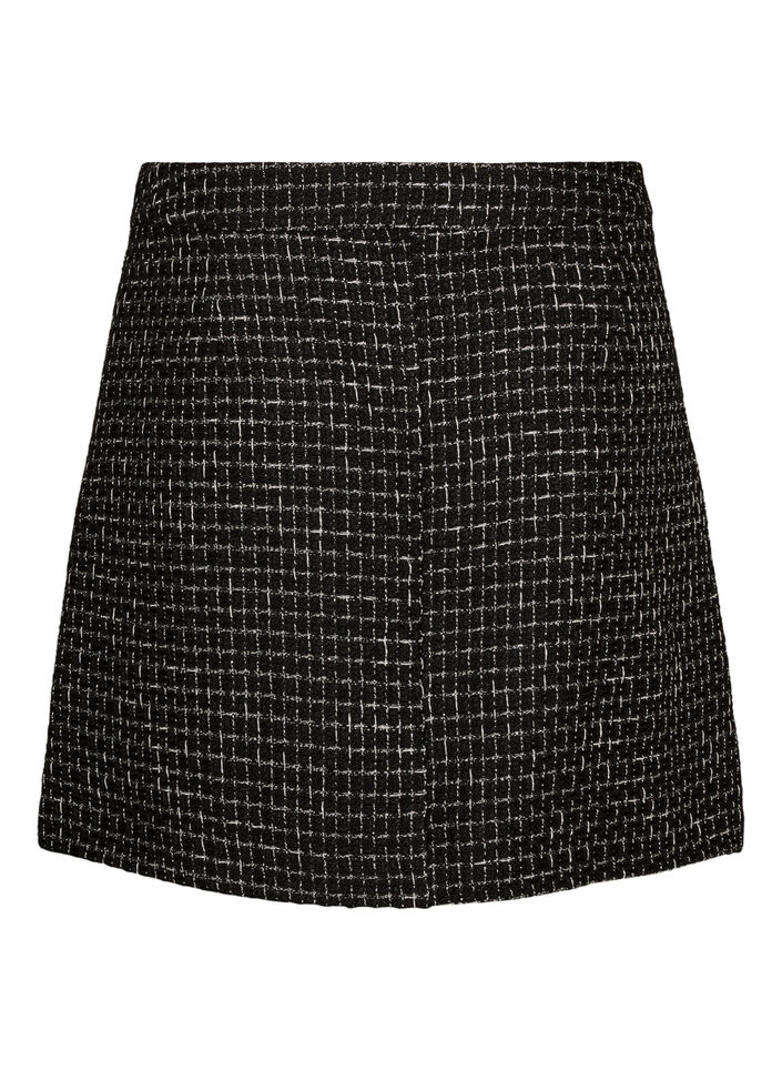 Kort nederdel i boucl&eacute;, Sort, Packshot image number 1