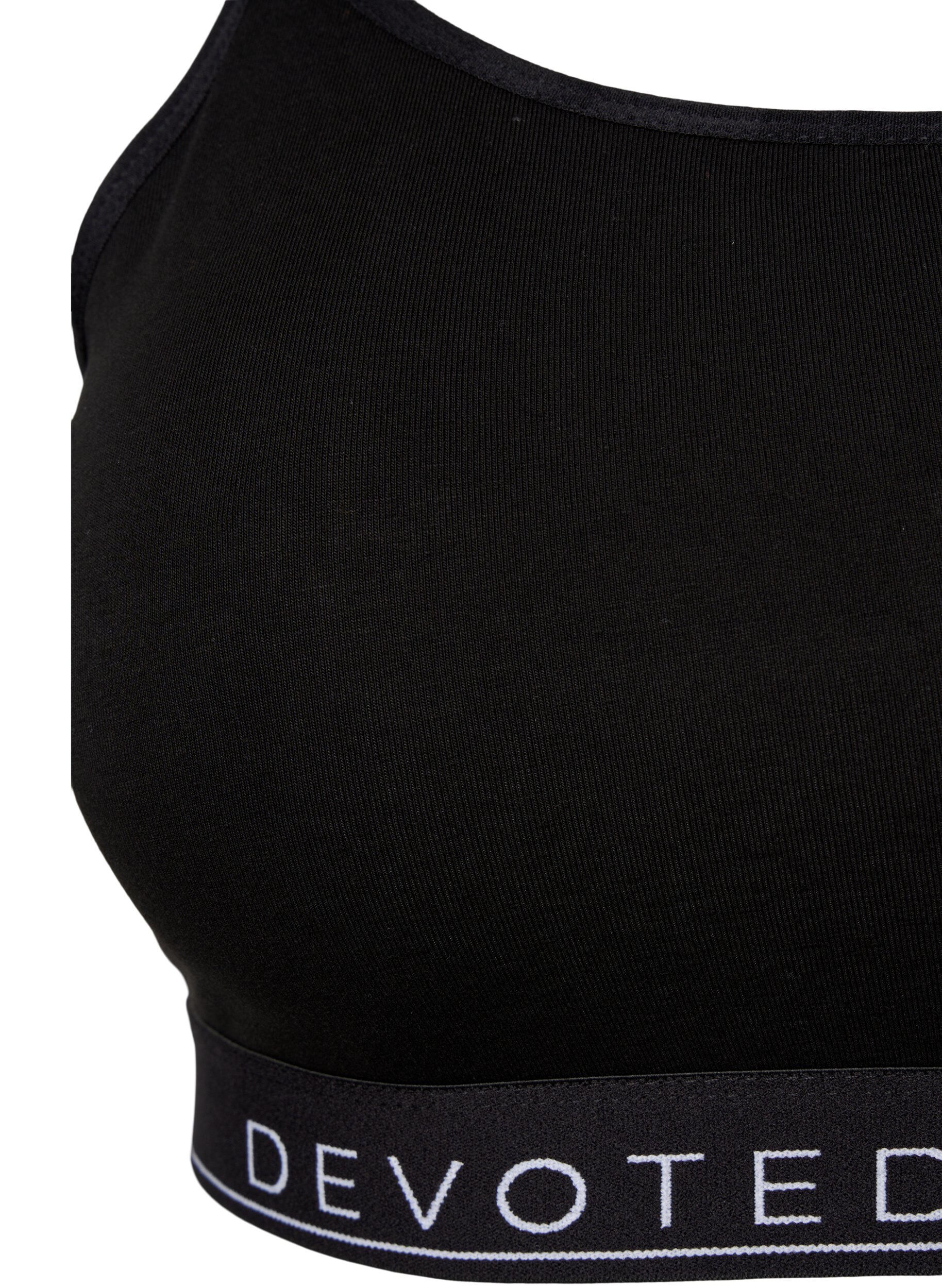 ZizziBh top i bomuld med regulerbare stropper, Sort, Packshot image number 2