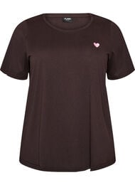 T-shirt med motiv, Brun