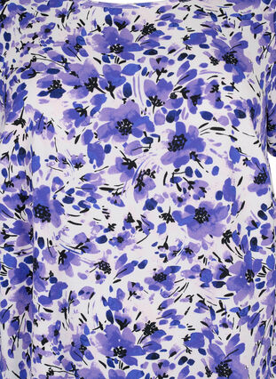 Printet kjole med korte ærmer, Purple Small Flower, Packshot image number 2