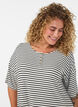 Stribet natkjole i viskosejersey, Vanilla, Model image number 3