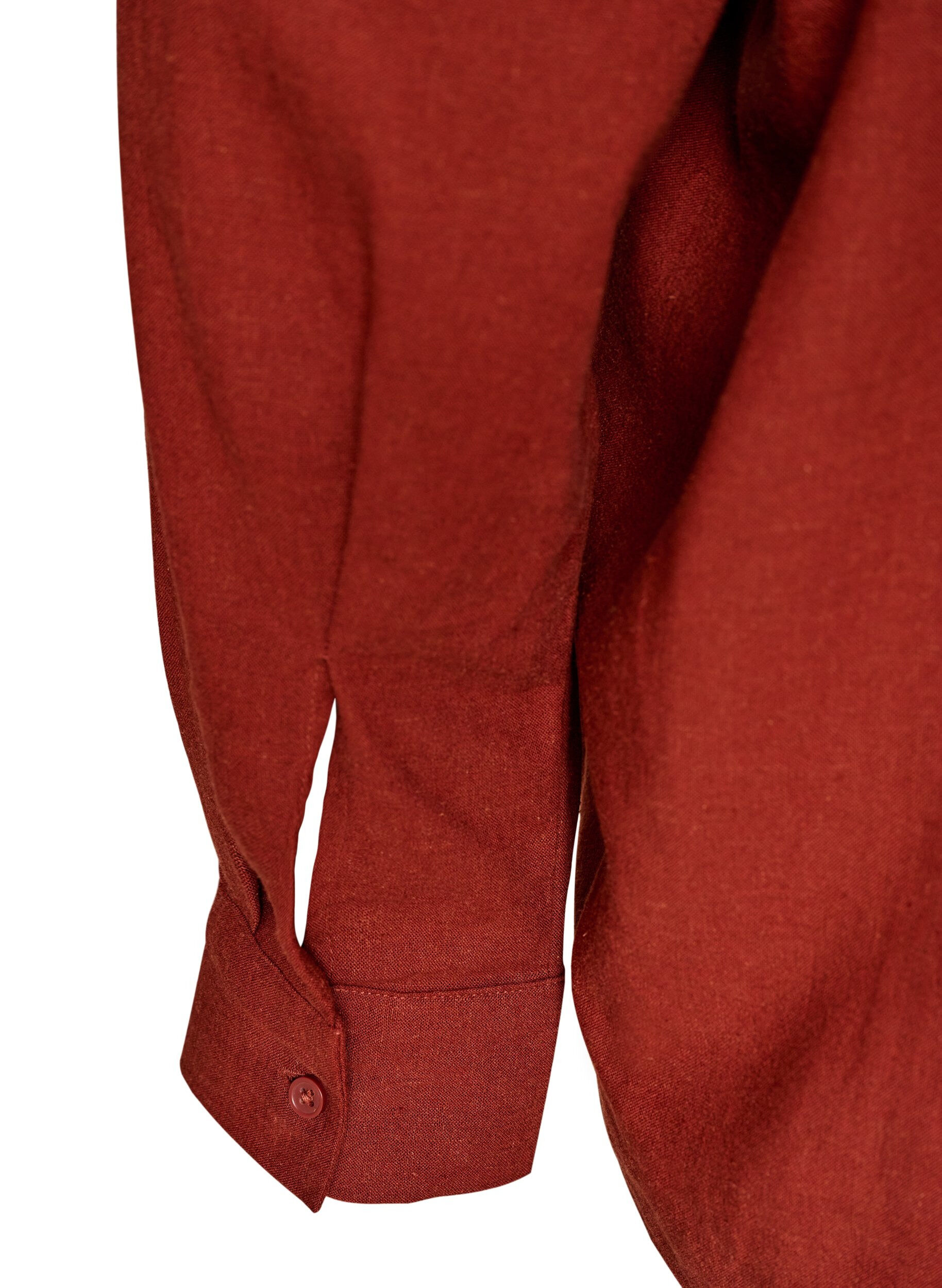 Zizzi Bluse i h&oslash;r og viskose med V-udsk&aelig;ring, R&oslash;d, Packshot image number 3