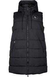 Sporty vest med hætte og lommer, Black