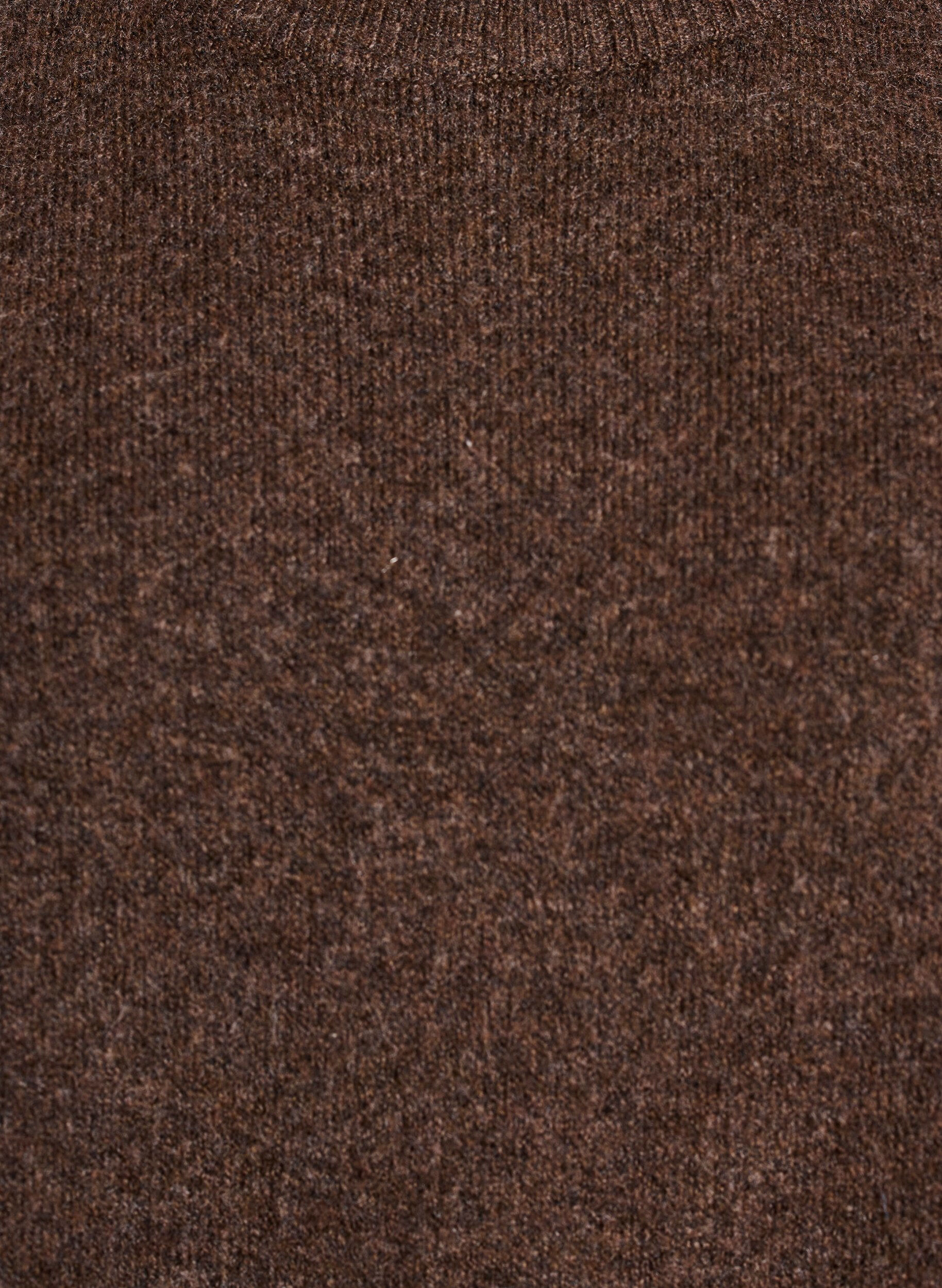 Zizzi L&oslash;s strikbluse med korte &aelig;rmer, Brun, Packshot image number 2