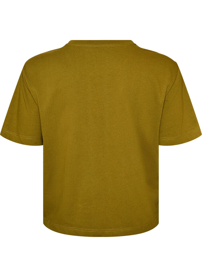Boxy T-shirt i bomuld, Gr&oslash;n, Packshot image number 1