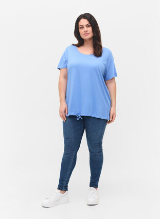 Kortærmet t-shirt med justerbar bund, Ultramarine, Model image number 2
