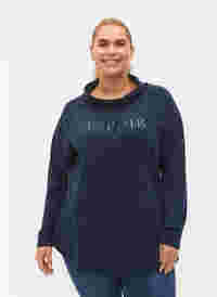 Sweatshirt med høj krave, Navy Blazer, Model