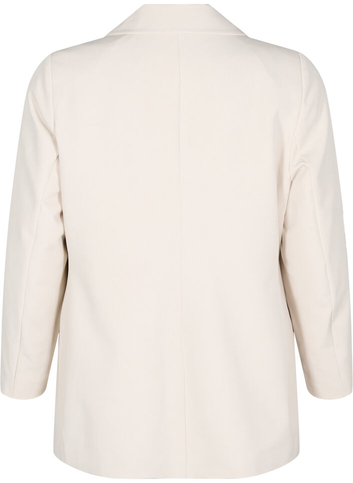 Klassisk blazer med knaplukning, Beige, Packshot image number 1