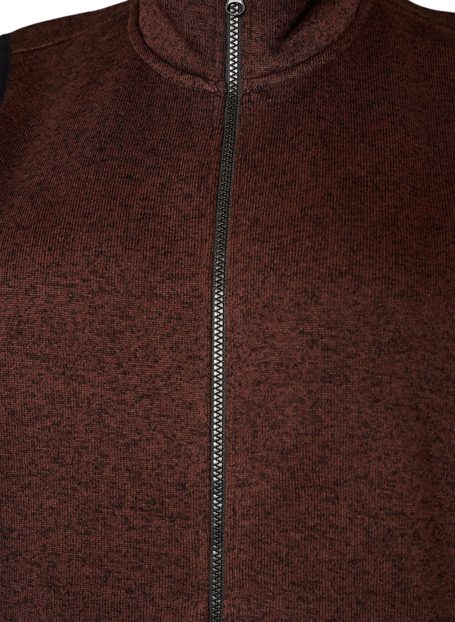 ZizziVest med h&oslash;j hals og lynl&aring;s, Brun, Packshot image number 2