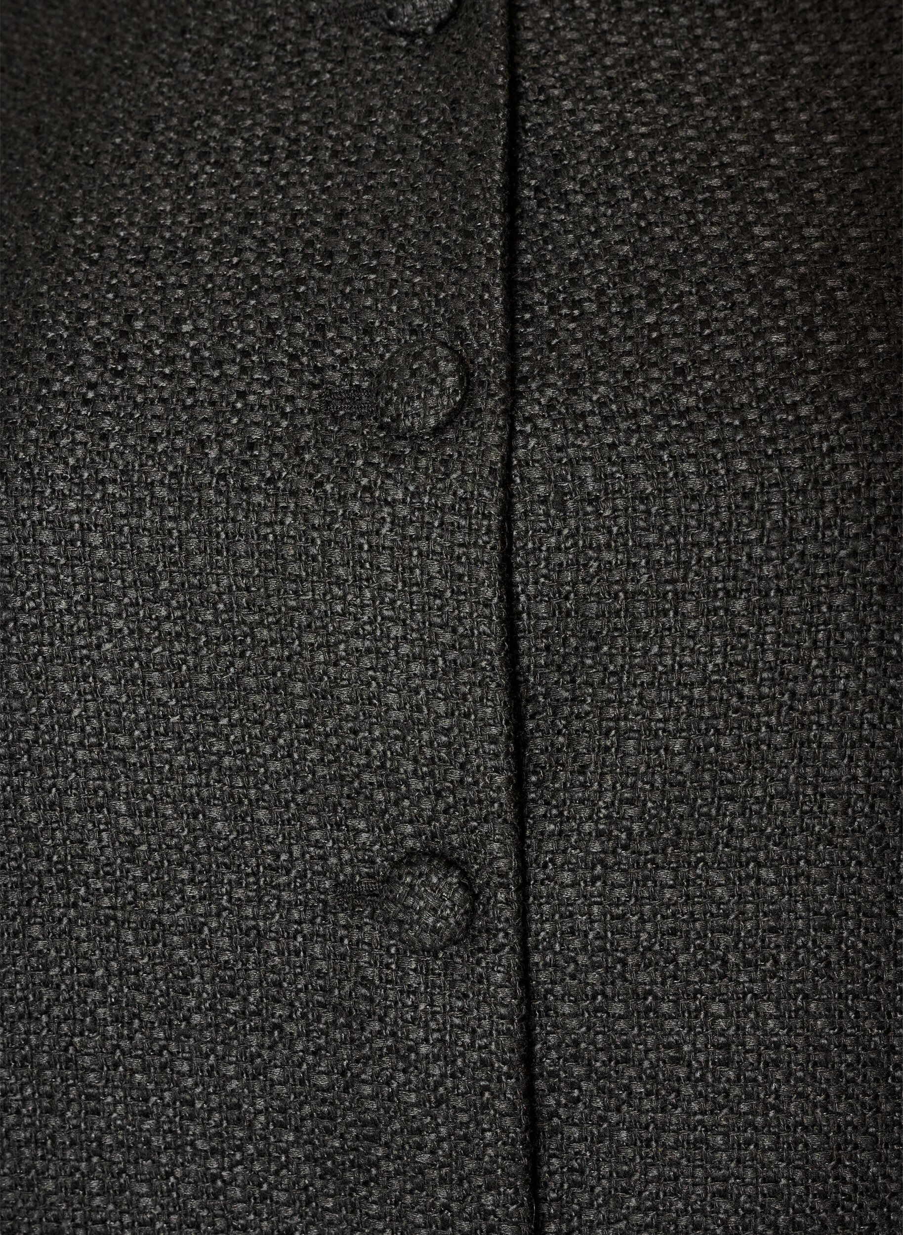 ZizziBoucl&eacute;jakke med fl&aelig;sedetaljer, Sort, Packshot image number 2