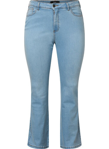 Ellen bootcut jeans med talje - Blå - Str. Zizzi