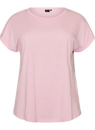 Kort&aelig;rmet T-shirt i bomuldsblanding, Lyser&oslash;d