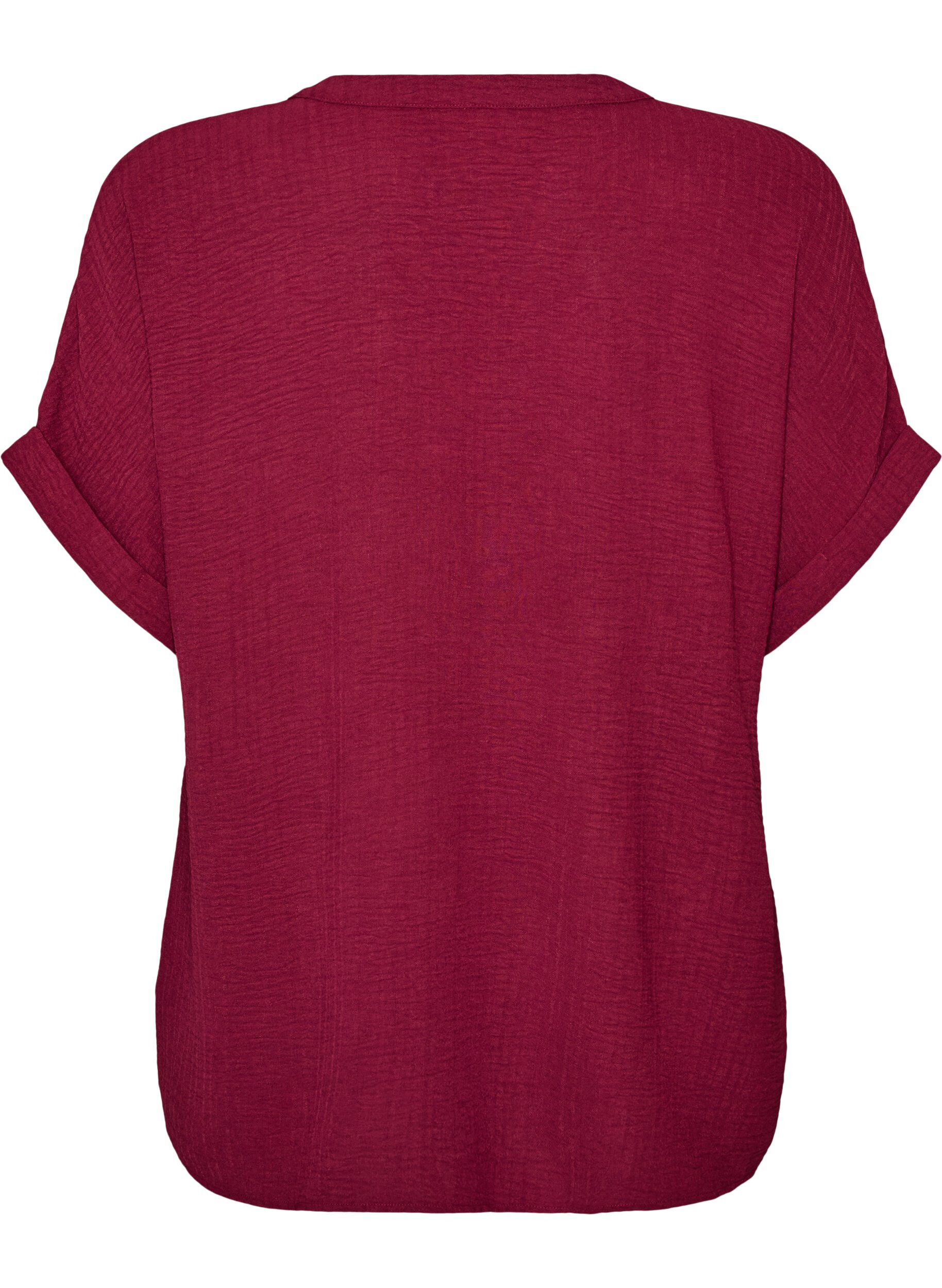 ZizziL&oslash;s bluse med korte &aelig;rmer, R&oslash;d, Packshot image number 1